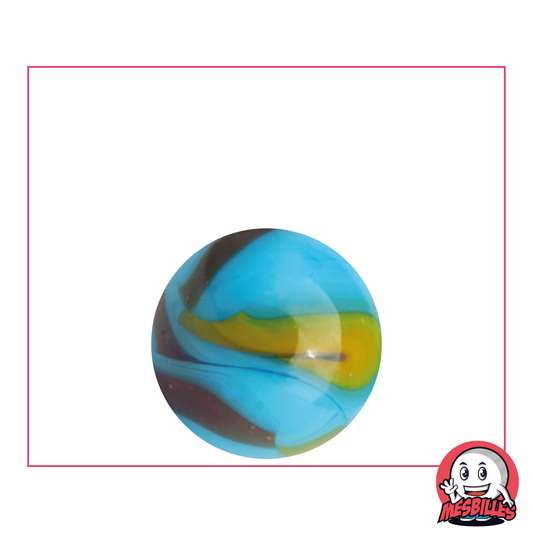 Canica Planeta Tierra opaca de color azul con trazas de negro de 22 mm - MisCanicas