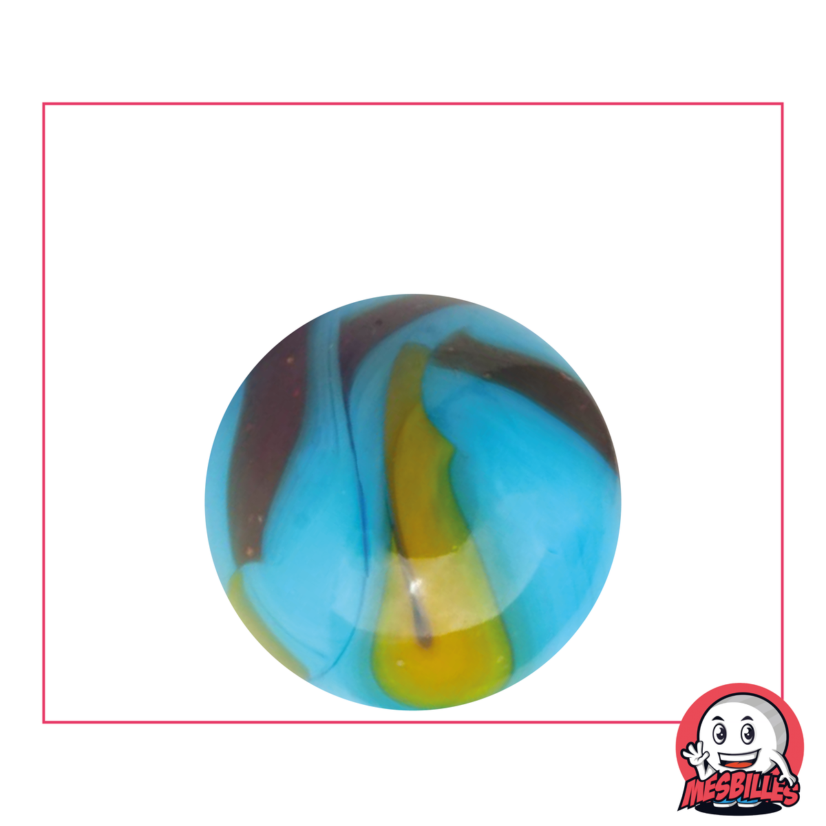Canica Planeta Tierra opaca de color azul con trazas de negro de 25 mm - MisCanicas