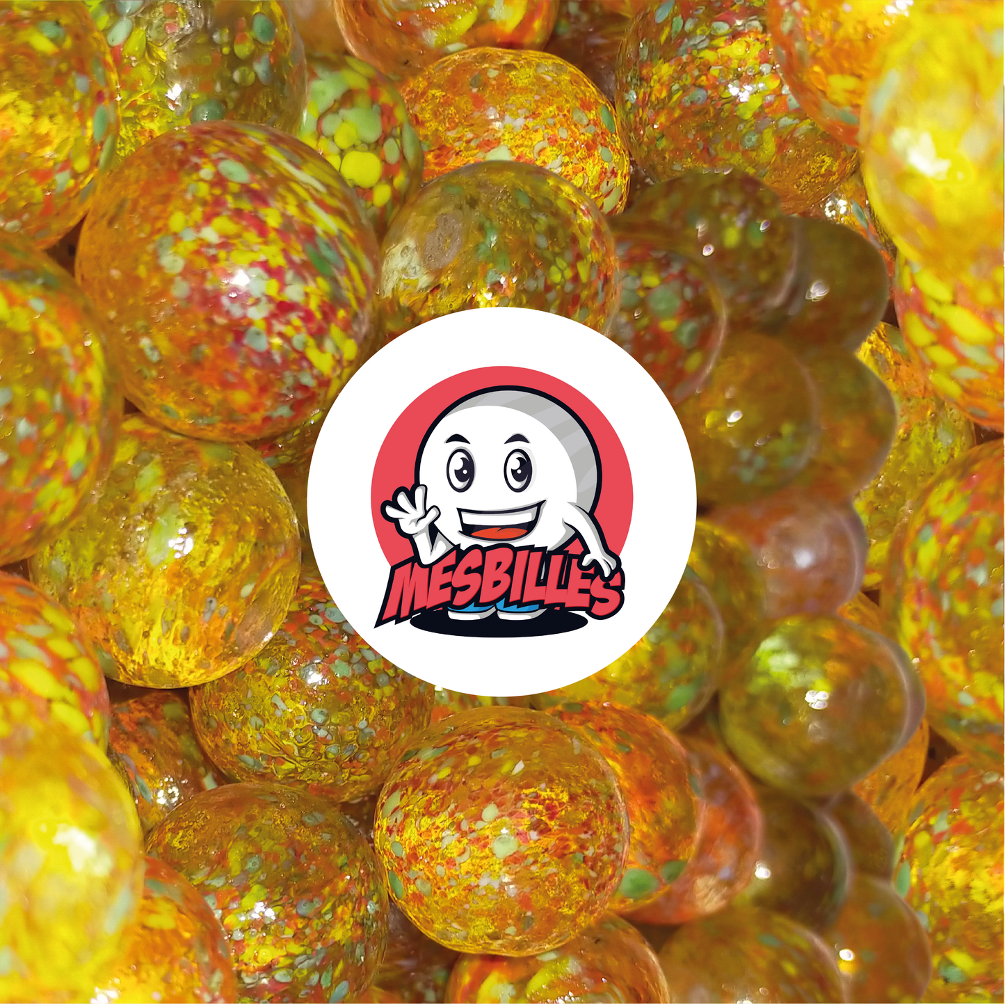 1 Canica Planeta Amarillo 25 mm