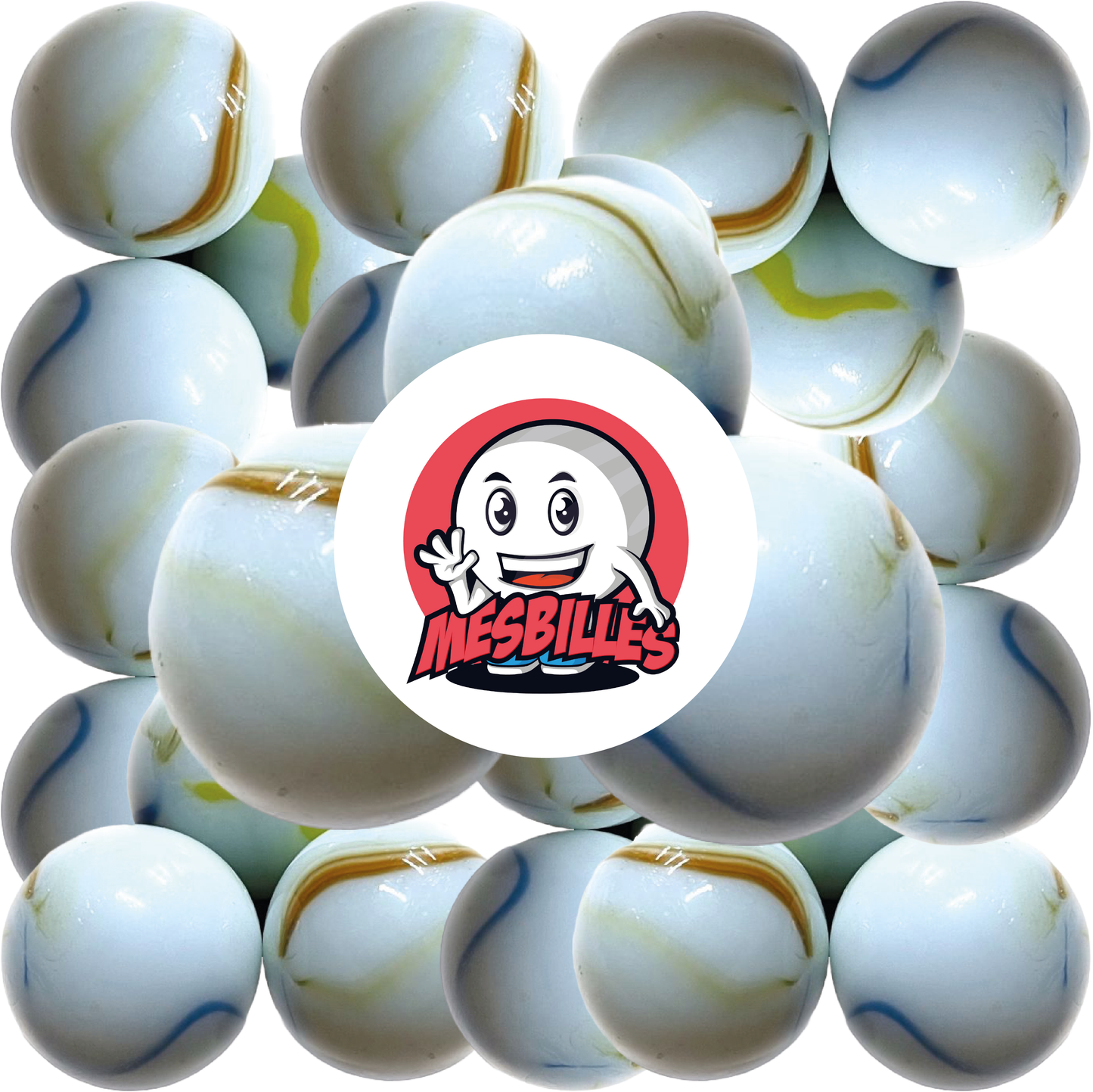 1 Canica Porcelana Blanca 25 mm