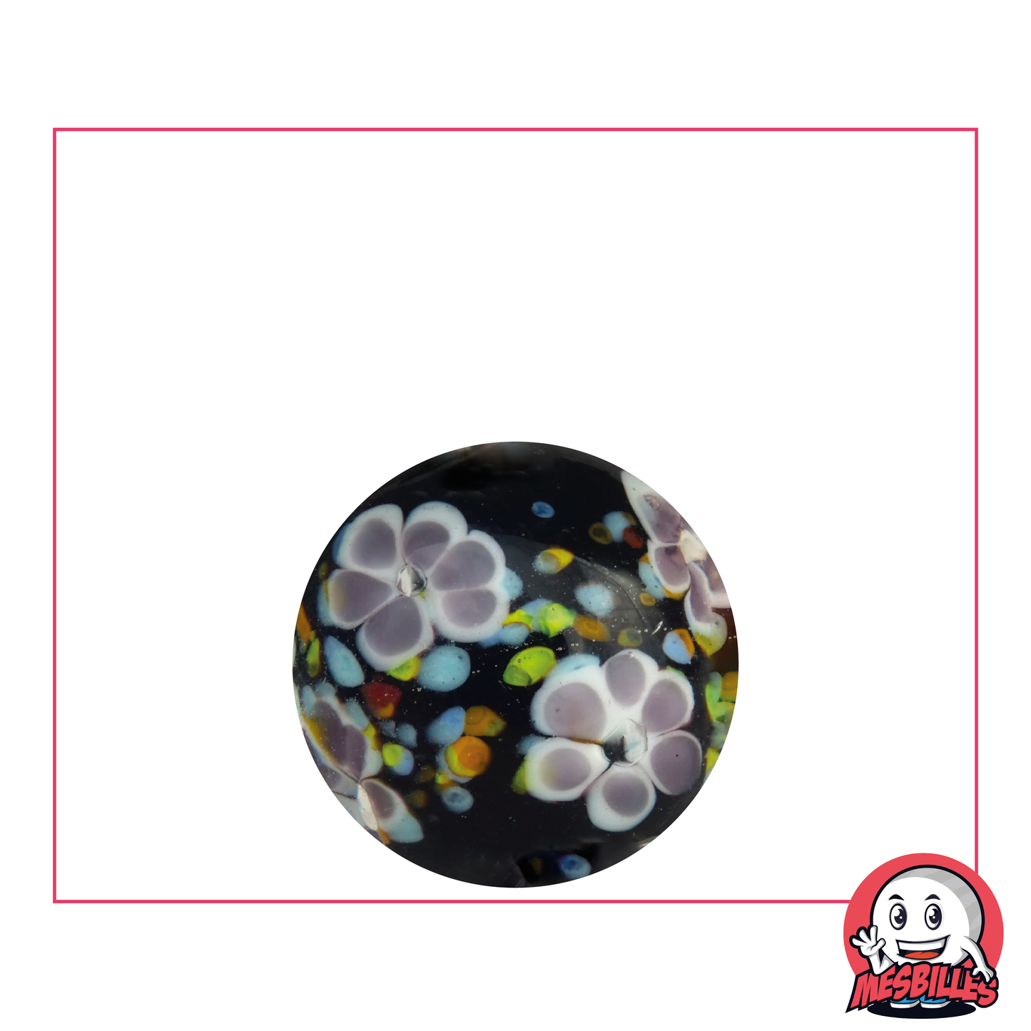 1 Canica Arte Tapiz Floral Negro 22 mm