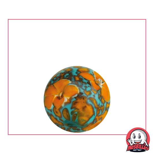 1 Canica Arte Tapiz Floral Naranja 22 mm