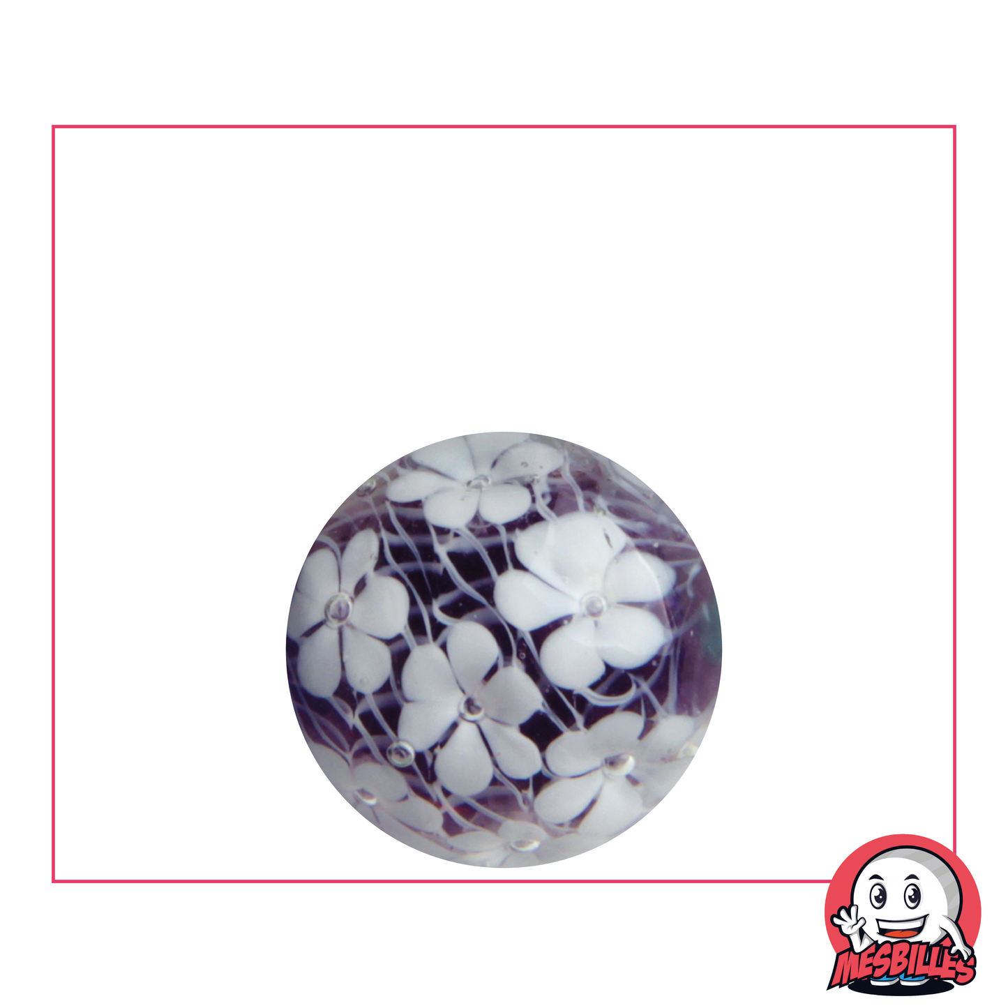 1 Canica Arte Tapiz Floral Violeta 22 mm