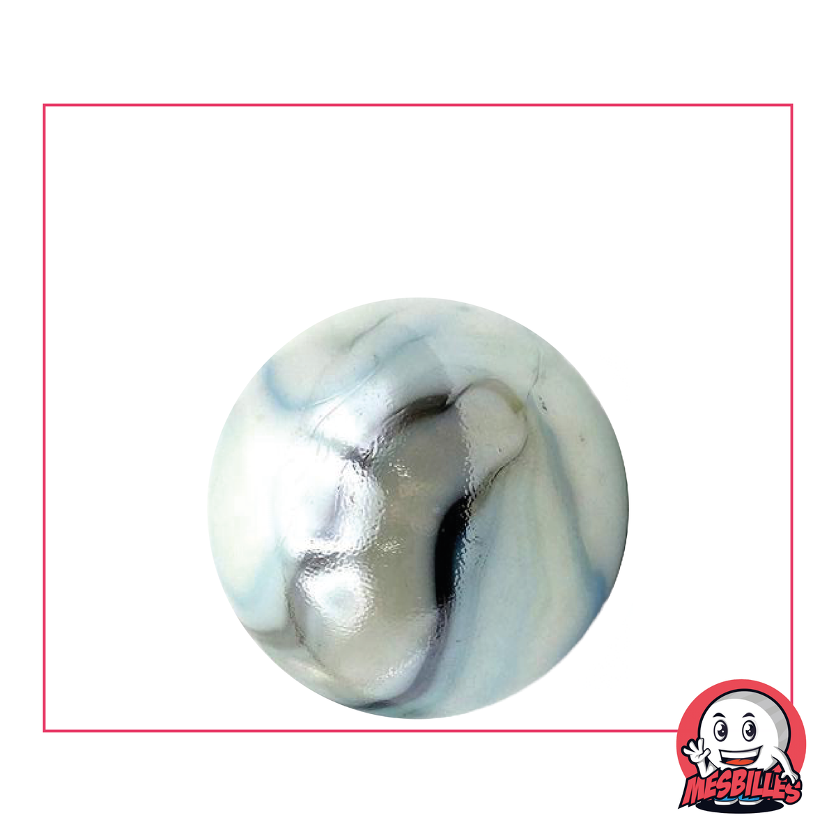 Bille ronde Tigre Blanc 25 mm