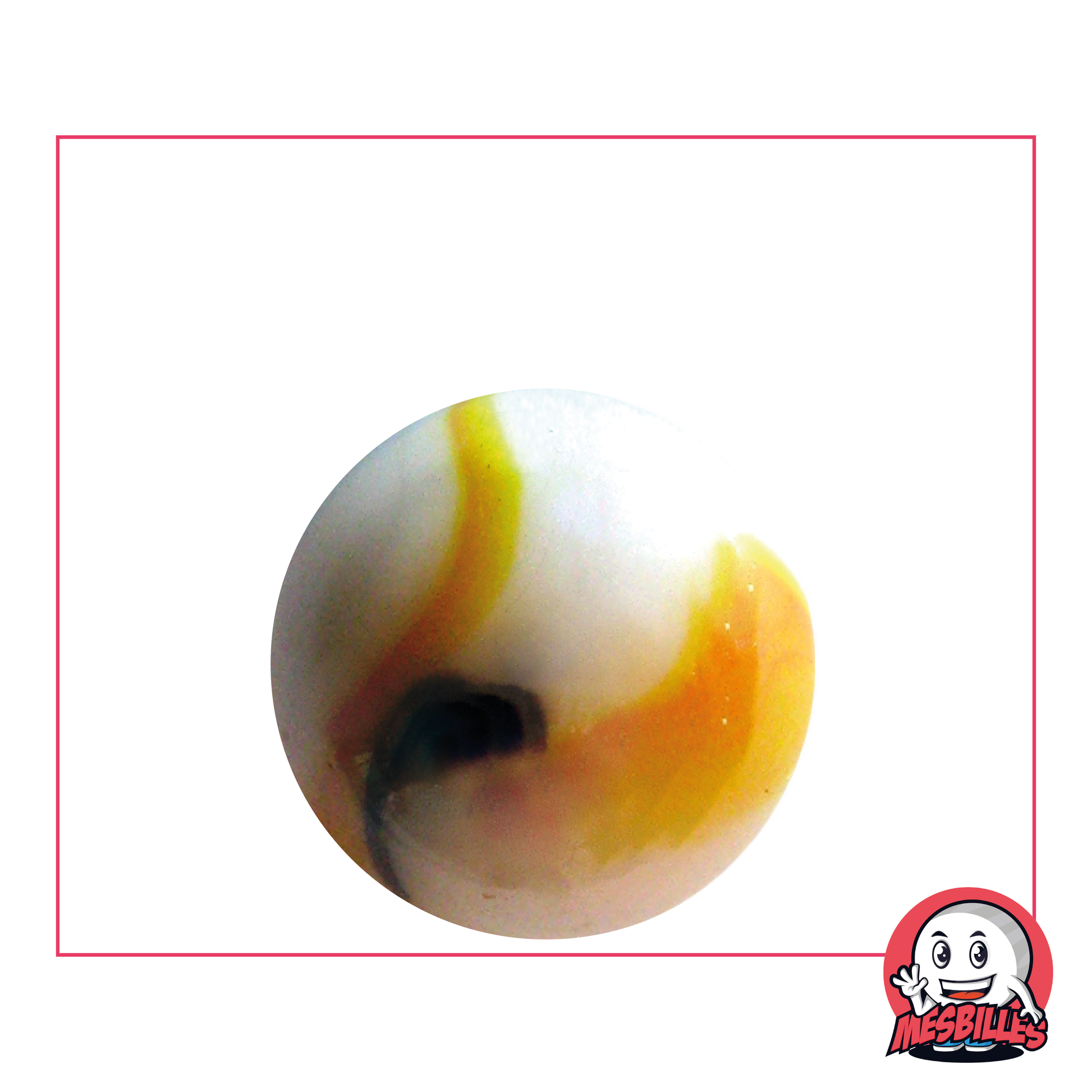 1 Canica Tigre Amarilla de 25 mm de vidrio de color verde-amarillo, canica de 2,50 cm tipo casquete