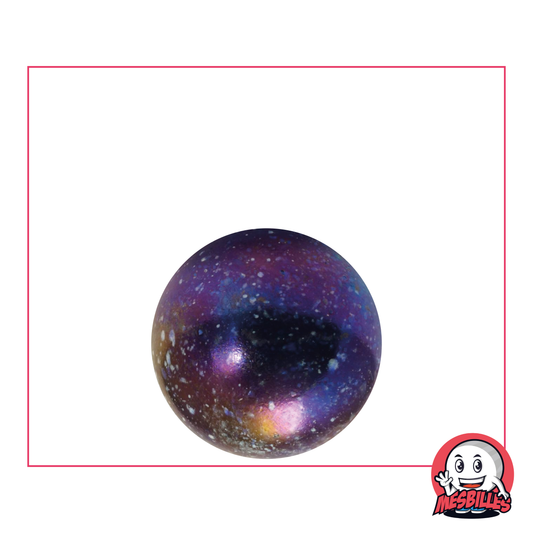 Canica Universo aspecto porcelana oscura y manchas de colores, una canica ideal para colecciones