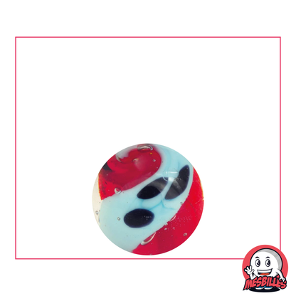Canica de arte Yin-Yang Roja de 16 mm, canica opaca mayoritariamente roja, canica de arte para regalo especial