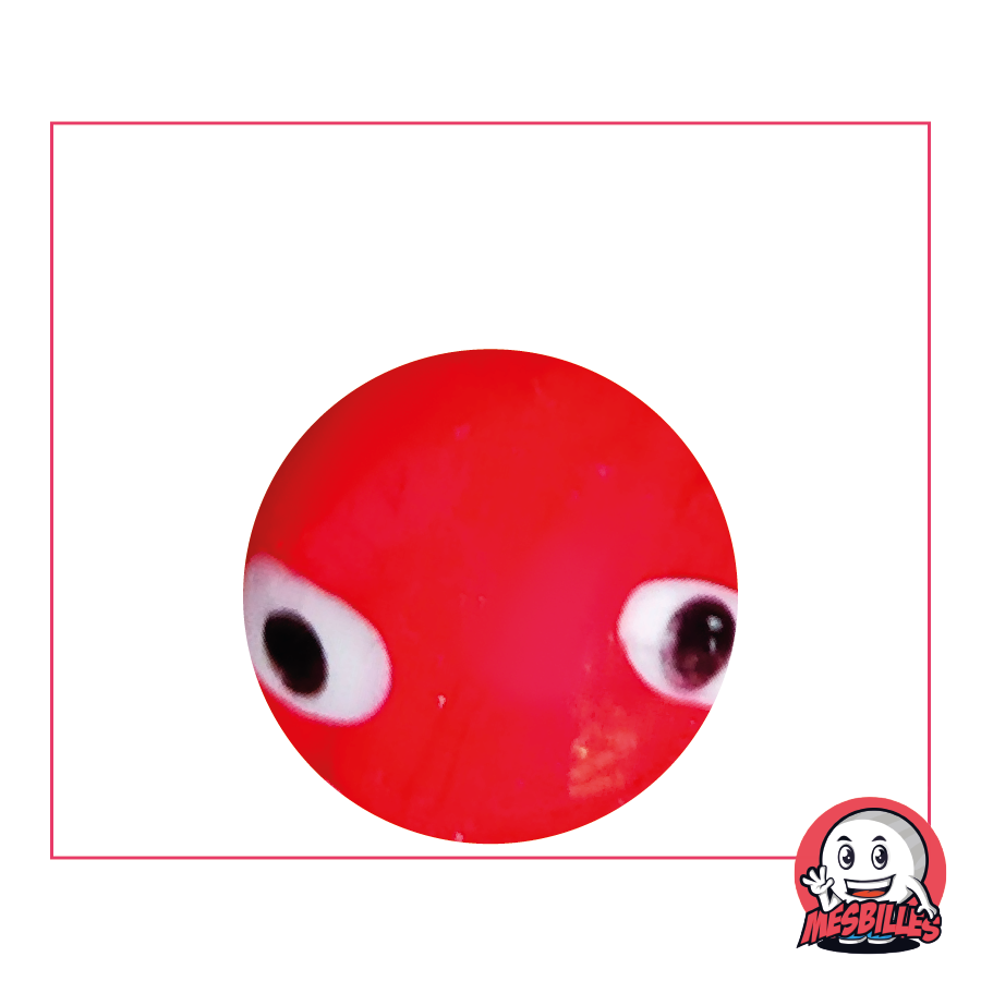 Canica Galactika Roja opaca, 25 mm, acabado rústico artesanal