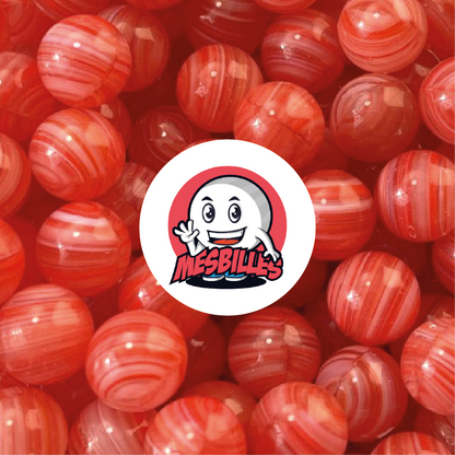 1 Canica Lollipop Roja Rayada 10 mm