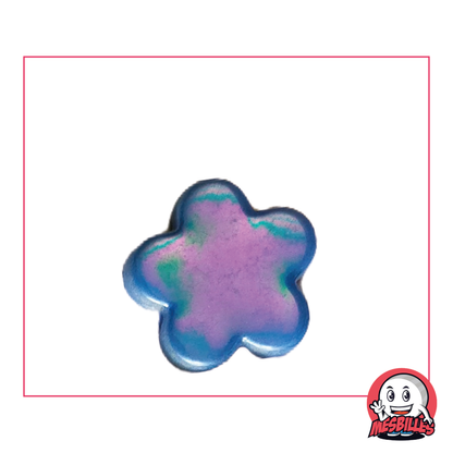1 Canica Flor Azul Brillante