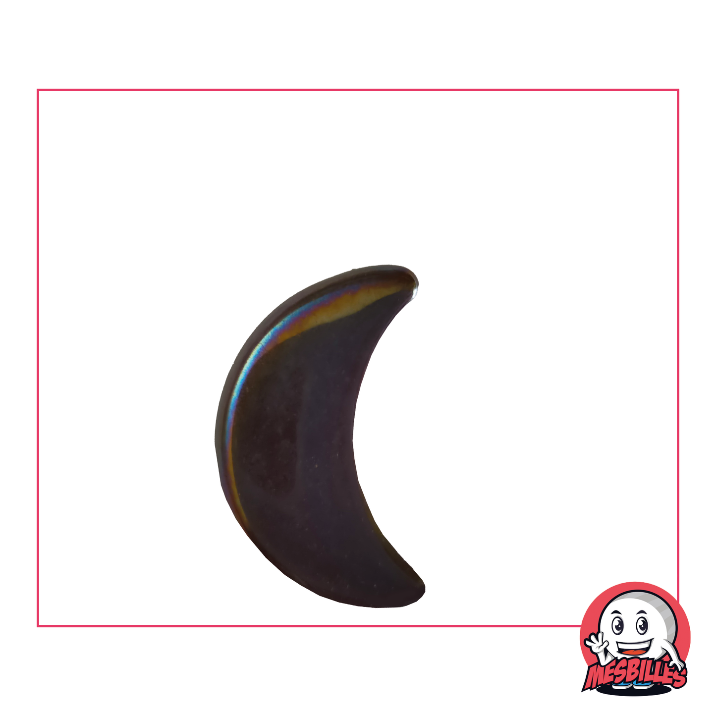 1 Canica Luna Brillante Violeta Oscura Extra Plana