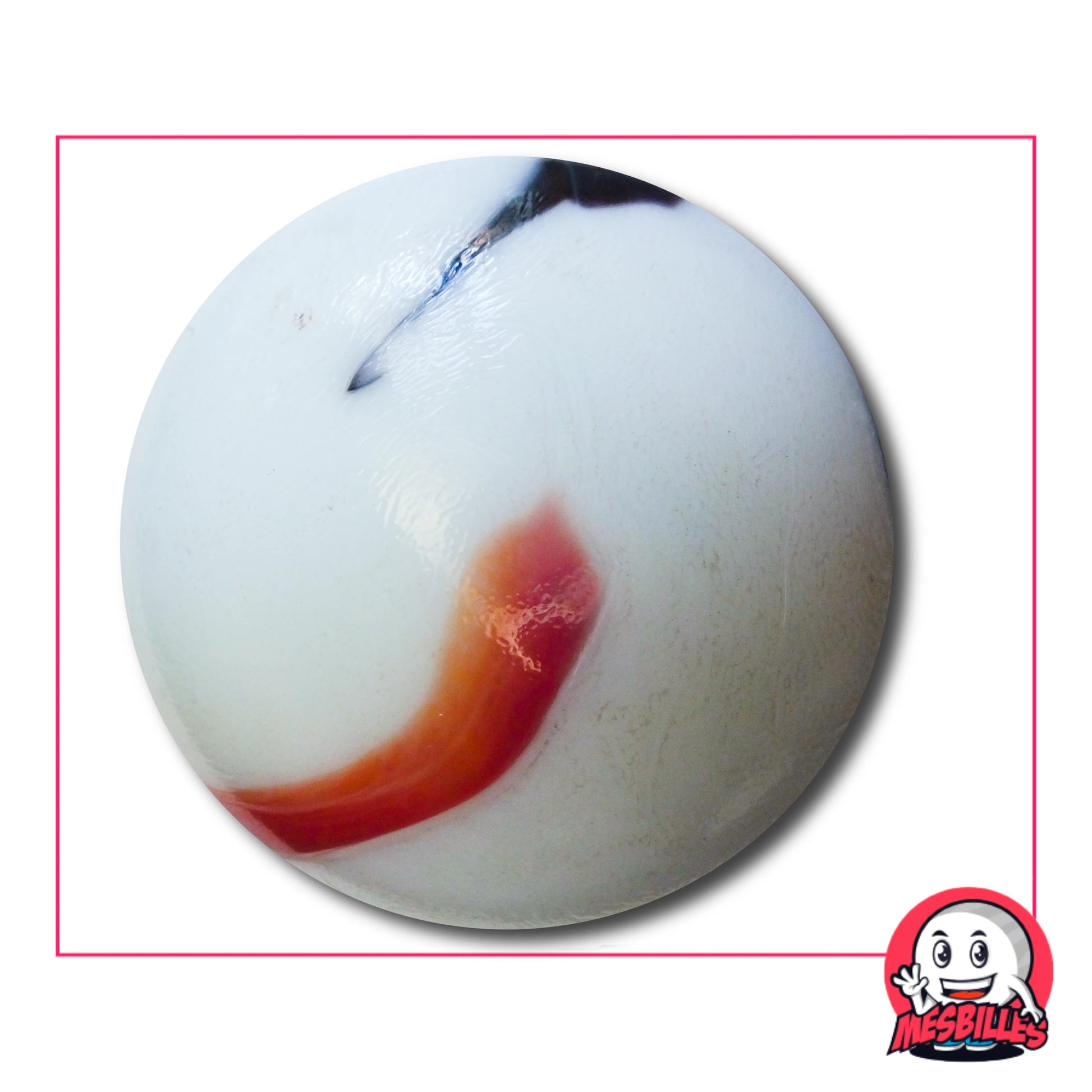 Très grande bille porcelaine de 50 mm, rare et élégante