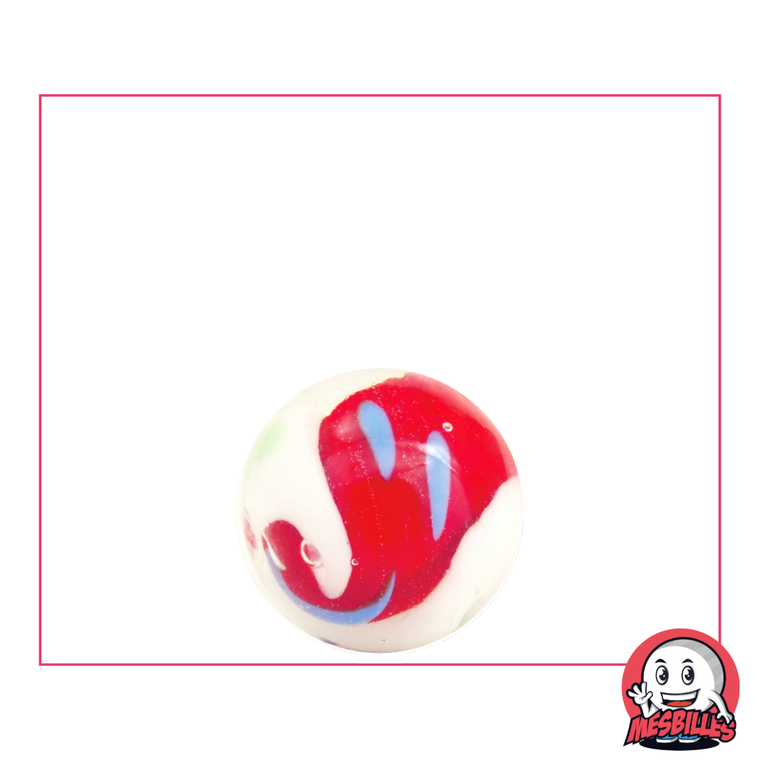 Canica de arte Yin-Yang Blanca y Roja, canica de 16 mm