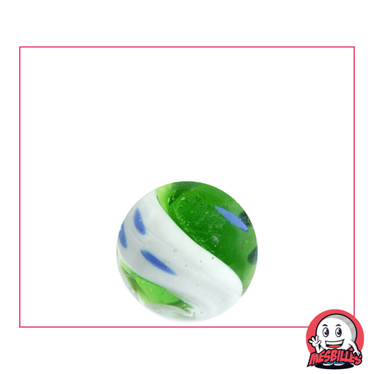 Canica artística Yin-Yang verde y blanca, canica de 16 mm