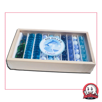 Caja con 60 canicas Océan de MisCanicas