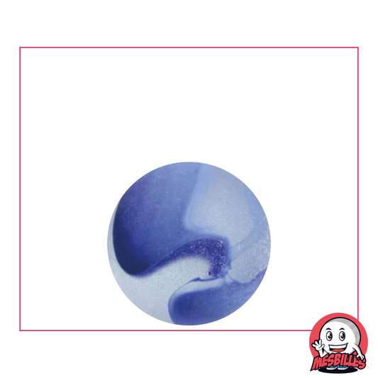 MisCanicas - Canica de vidrio Esmerilada, Canica Esmerilada con rayas azules 22 mm