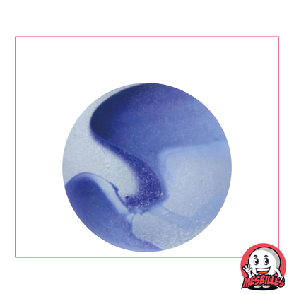 MisCanicas - Canica de vidrio Esmerilada, Canica Esmerilada con rayas azules 35 mm