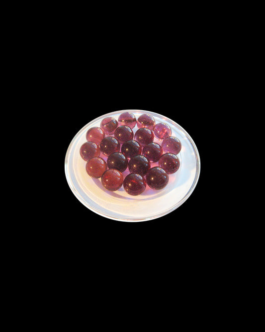 1 Canica Luz Violeta de 16 mm, canica de vidrio redonda, de color violeta y translúcida